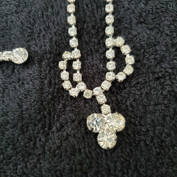 Vintage Rhinestone Choker Necklaces Lot Bundle four 4 Prom Wedding Holiday Bling - Picture 2 of 10